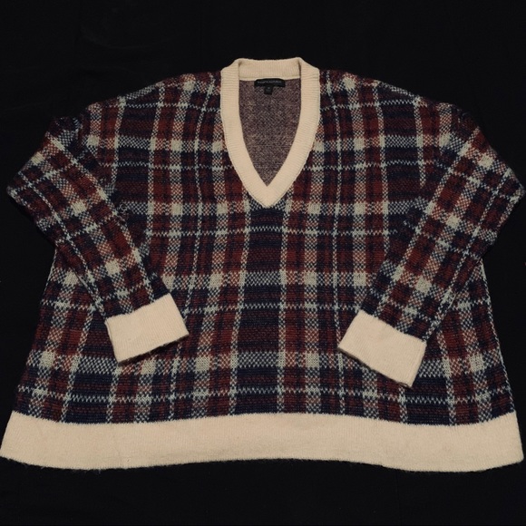 WOMENS BANANA REPUBLIC OVERSIZED PLAID SWEATER! - Picture 1 of 5
